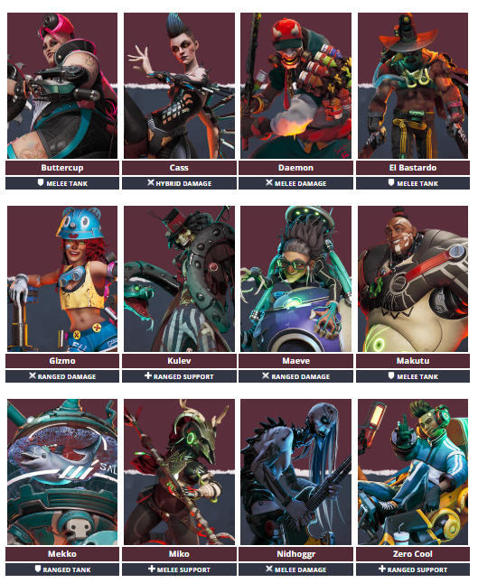 Bleeding Edge Recensione Roster