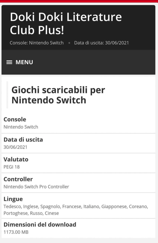 Doki Doki Literature Club! Switch traduzione in italiano confermata