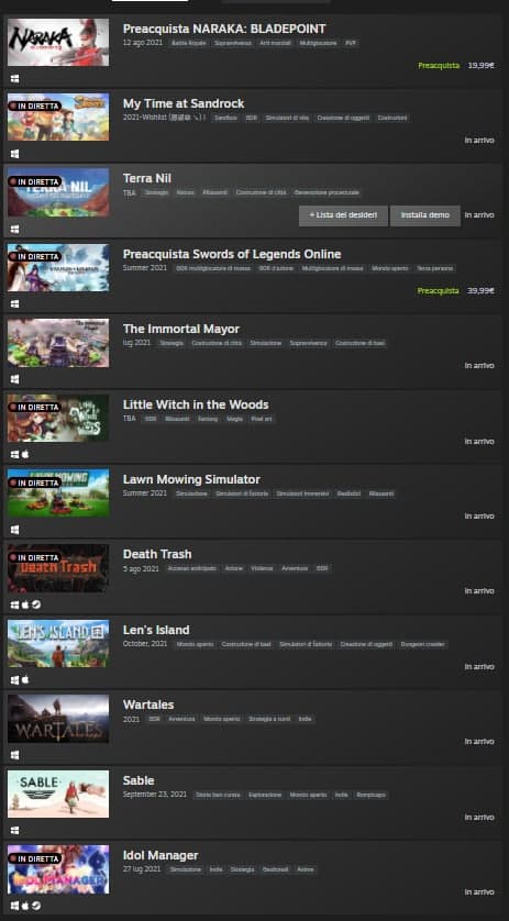 Top 12 E3 2021 Steam
