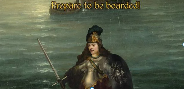 Bellona di Rembrandt cavalca la nave
