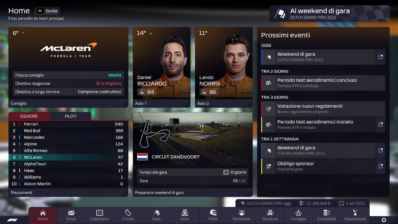 F1 Manager 2022 - Home