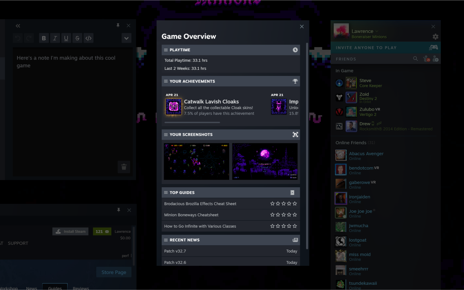 Steam panoramica del gioco