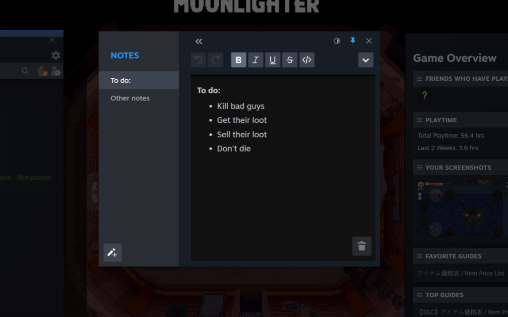 Steam note