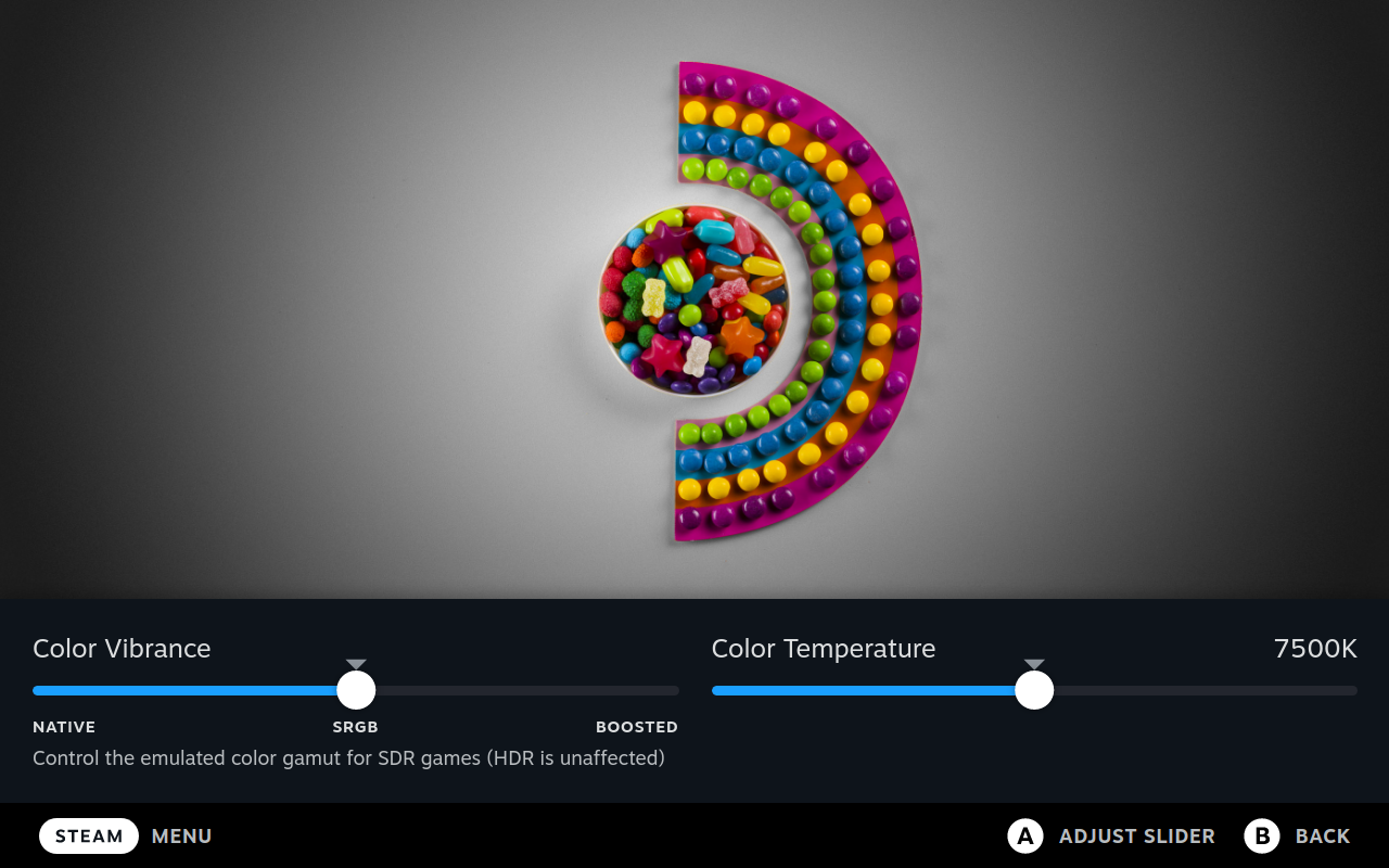 Impostazioni del display di Steam Deck