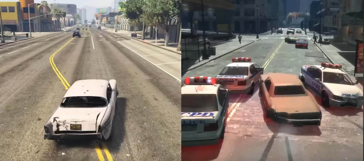 GTA IV vs GTA V Polizia