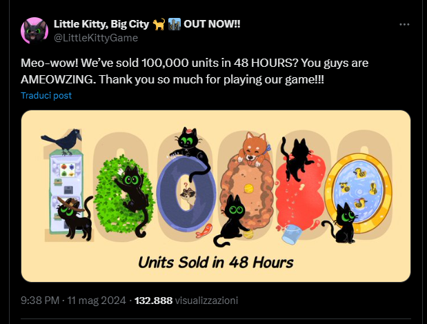 Little Kitty Big City Vende 100.000 Copie in 48 Ore