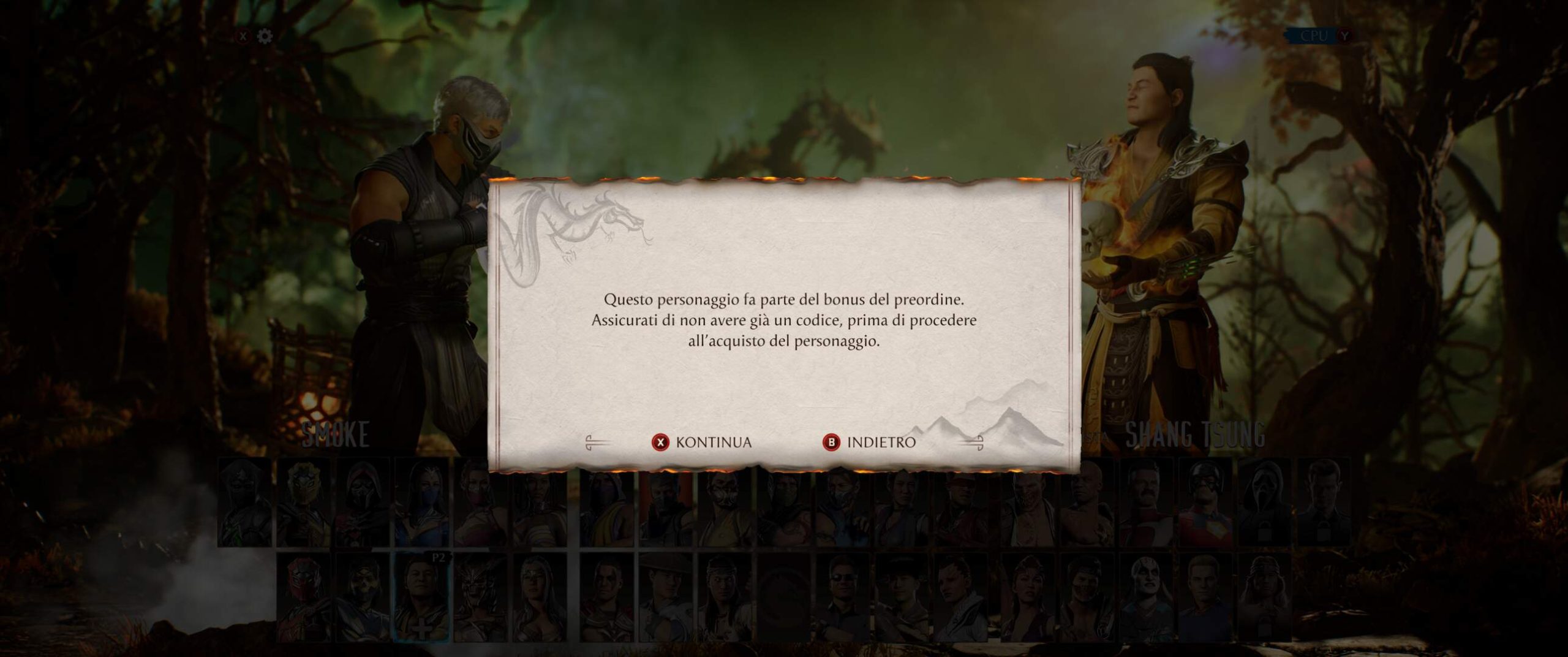 Mortal Kombat 1 - Shang Tsung Personaggio bloccato