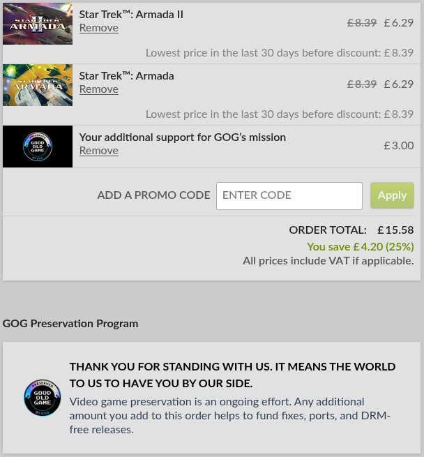 GOG donation