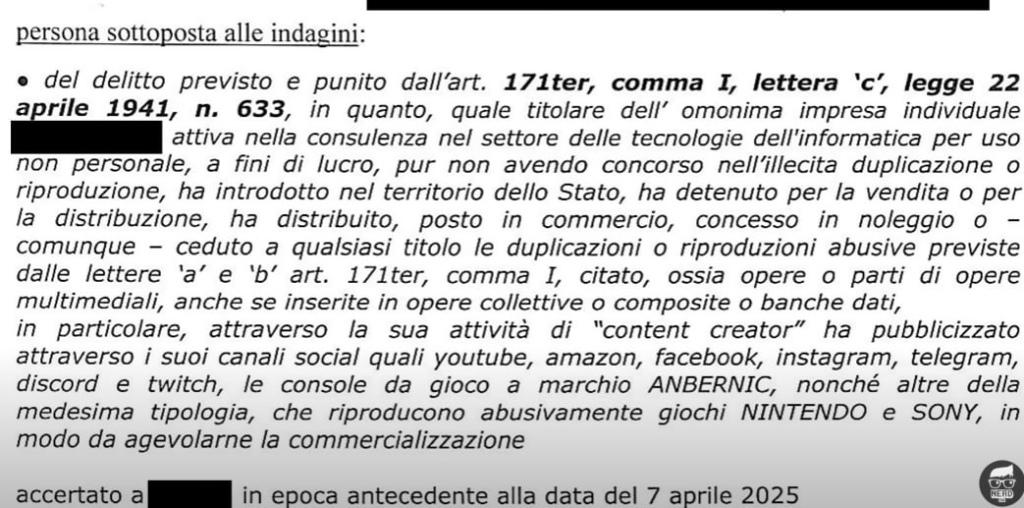 La legge che avrebbe infranto Once Were Nerd - immagine ripresa direttamente dal suo video