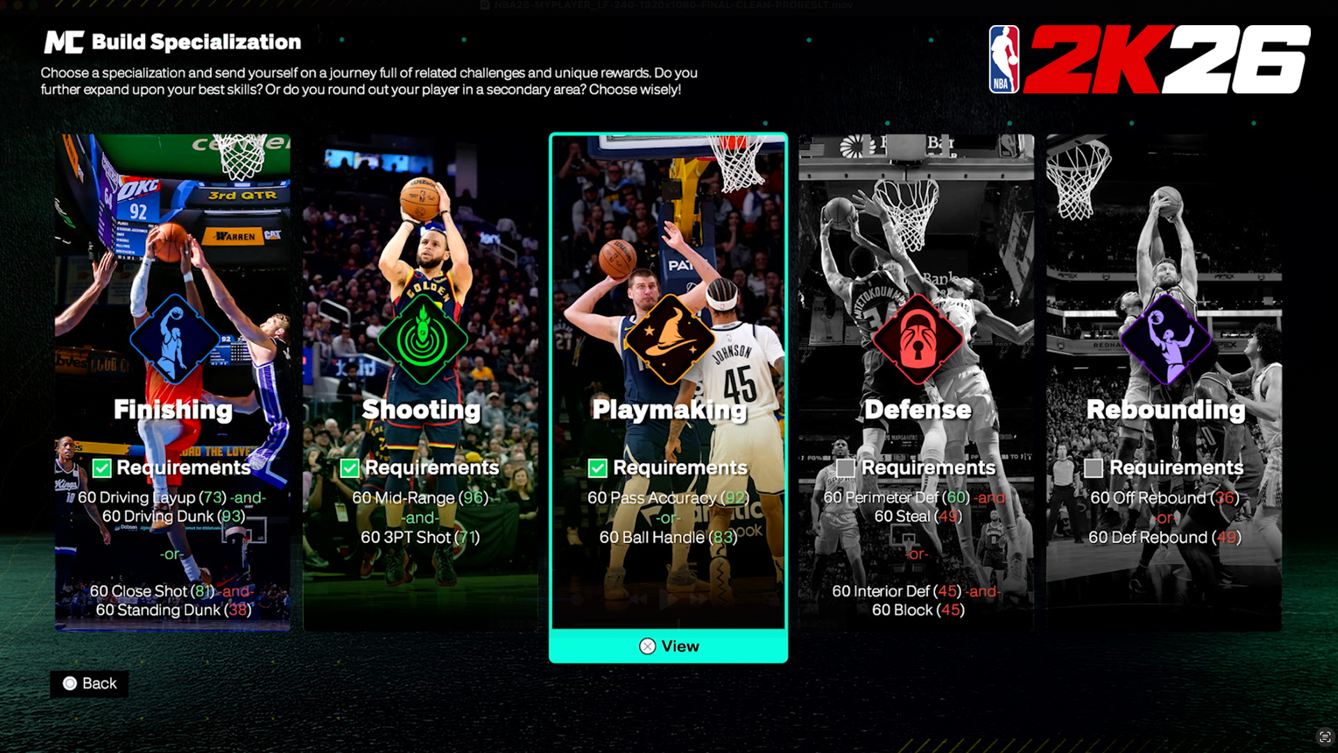 NBA 2K26 MyPLAYER Novità 