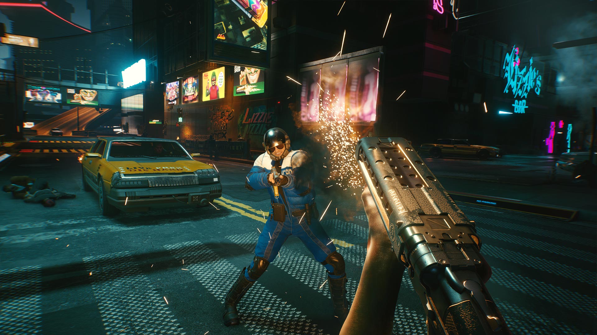 Logo Cyberpunk 2 con elementi futuristici e icone multiplayer, rappresentando l'annuncio dei sistemi online per il sequel