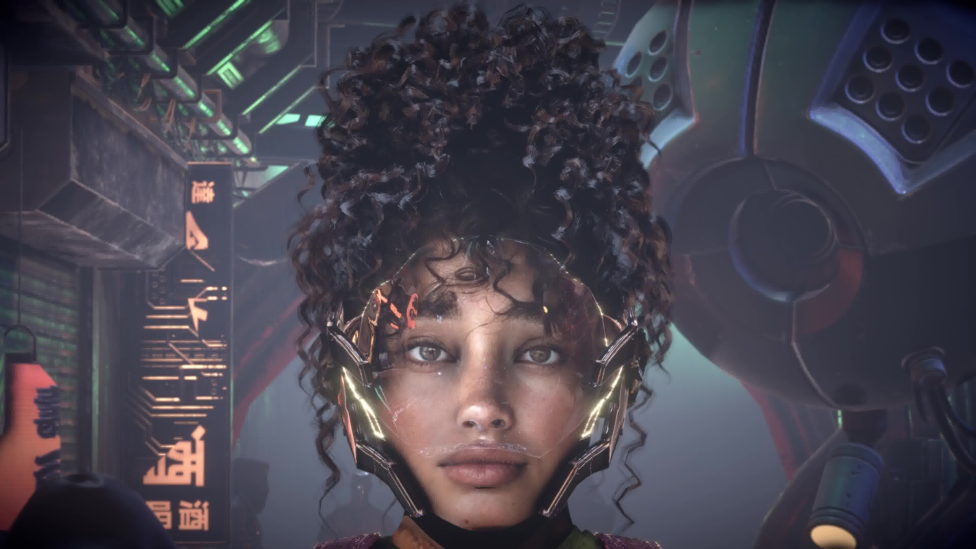 Screenshot di Erased mostrante personaggio in parkour urbano cyberpunk con graffiti colorati e atmosfera neon futuristica