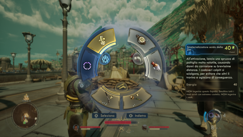 La ruota con le abilita speciali e l'equipaggiamento in The Outer worlds 2