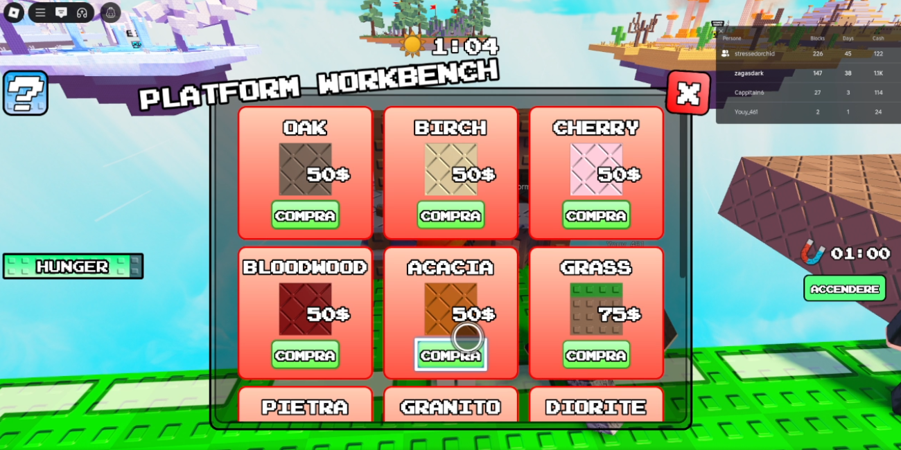 Un Blocco - One Block il Nuovo gioco di Roblox