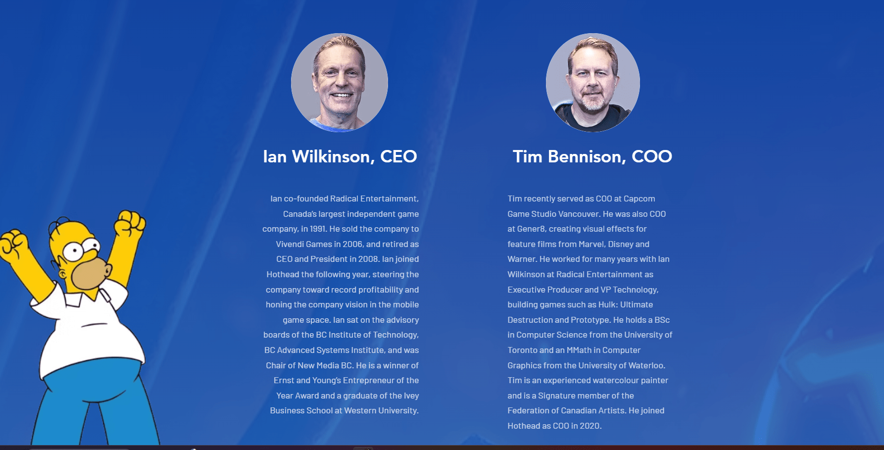 New radical Games Ian Wilkinson, CEO Tim Bennison, COO